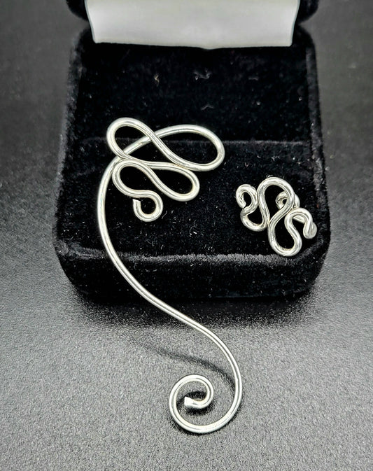 Sterling Silver Ear & Nose Cuff Set